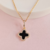 Conjunto colar e brinco de trevo preto - comprar online