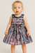 Vestido Infantil Málagah, Estampado com Laço e Detalhes Metalizados - Elegante e Moderno! Tam. 1 e 2 - comprar online