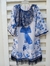 Vestido Infantil Estampado Azul com Tule e Mangas Flare – Málagah