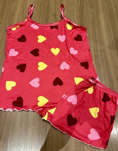 Pijama Coração Colorido Suede - comprar online