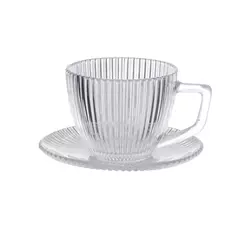 Conjunto Kit de Xícaras com Píres de Vidro 90ml com 6pcs Graffiato Hauskraft