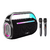 Caixa de Som Portátil Bluetooth 80W LED RGB c/ 2 Mic IPX4 X40
