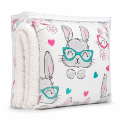 Coberdrom Casal Dupla Face Sherpa Gatinho Animado 195x215cm