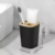 Kit Banheiro Lixeira Porta Escova 4 Peças Tampa Bambu - Busca Utilidades