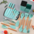 Kit Conjunto 19 Peças De Utensílios de cozinha Silicone Com Cabo de Madeira - Busca Utilidades