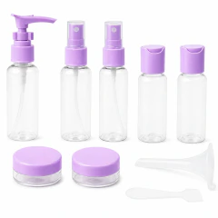 Kit 10 Frascos Potinhos Para Viagem Cor Roxa MegaGift