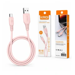Cabo Carregador Turbo Tipo C Rosa 1M Kaidi