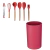 Conjunto de Utensílios de Silicone para Cozinha Cabo de Madeira