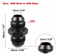 Union Conexion Recta An8- An8 Acople - CHP RACING PARTS