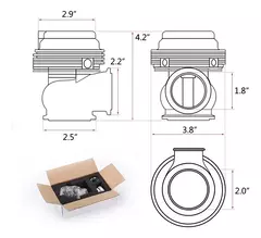 Valvula Wastegate 44mm V-Band Pqy Kit Completo - comprar online