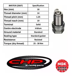 Bujias Ngk Brk7eix Iridium Spark Plugs X4 Competicion - CHP RACING PARTS
