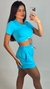 Conjunto de short duplo Luiza azul bic