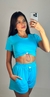 Conjunto de short duplo Luiza azul bic na internet