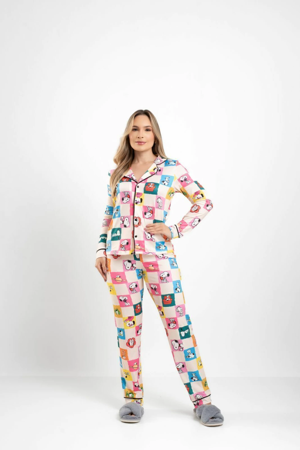 Pijama Americano Longo Conjunto Feminino Snoopy