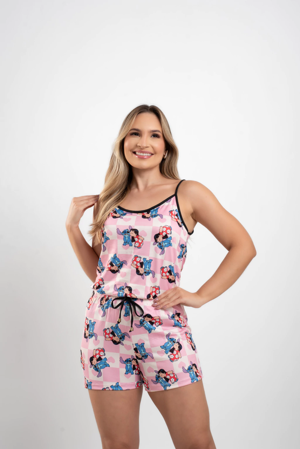 Pijama Alcinha Conjunto BabyDoll Stitch