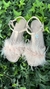 Sandalias nuevas ZARA Pink Feathers Núm 32 - tienda online
