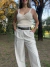 Top nuevo ZARA Indiana Marfil Talle M