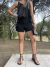 Short bordado con pedrería JULIE Black Talla L