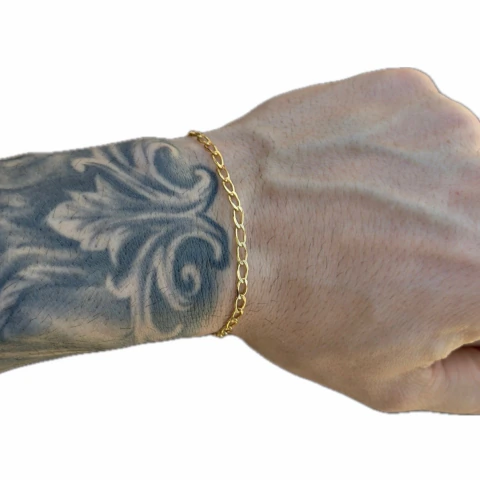 PULSEIRA PITBULL ALONGADO 3MM /3.3G - BANHADO A OURO