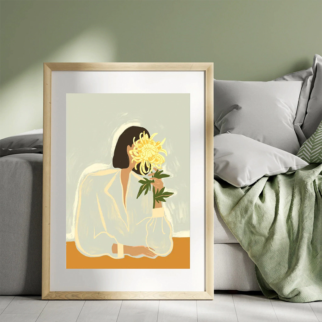 Cuadro Mujer y Flor