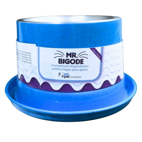 Comedouro Antiformiga para Gatos Mr. Bigode 250ML Ergonômico