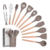 Kit C/12 Utencílios De Cozinha em Silicone e Cabo Madeira - conchas, colheres, espatulas,fuê - comprar online