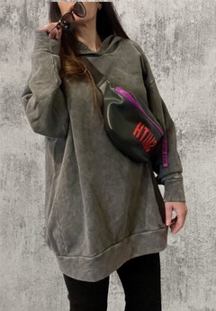 Buzo frisado gris gastado - comprar online