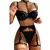 Conjunto de lingerie sexy feminino, roupa interior floral com renda, sutiã oco - comprar online
