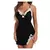 Mulheres Renda cetim de seda Pijamas, camisola gola v, Split Hem, Lingerie macia
