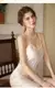 Camisola de seda sólida com decote em o feminino, pijamas sexy, lingerie macia - loja online