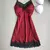 Imagem do Vestido noturno sexy de seda feminino, mini vestido com retalhos de renda, cinta