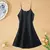 Sexy vestido de cetim de seda das mulheres, Nighties sem mangas, camisola V-Neck - loja online