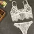 Conjunto de Lingerie Transparente Erótica Feminina, Sutiãs Sexy, Bodysuit, Mal na internet