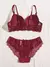 Lingerie Push Up transparente para mulheres, roupas florais, 2 peças, aro, A212