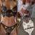 Conjunto de Lingerie Transparente Erótica Feminina, Sutiãs Sexy, Bodysuit, Mal na internet