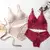 Roupa interior sexy de renda para mulheres, conjuntos de sutiã sem costura, sut