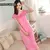 Yinsilaibei-pijama sexy rosa feminino, seda gelo, vestido noturno de cetim, cami