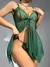 Pijamas com fecho frontal feminino, pijamas sexy, vestido de noite, lingerie, te