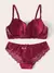 Lingerie Push Up transparente para mulheres, roupas florais, 2 peças, aro, A212 - comprar online