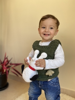 Chalequito verde con osito