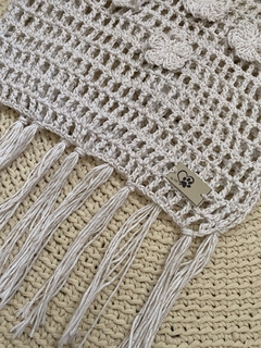 Vestido playero blanco y dorado - comprar online