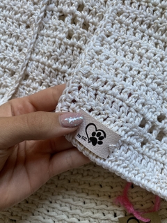 Chalequito para atar blanco y dorado - comprar online