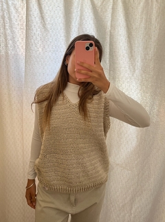 Chaleco oversize beige en internet