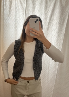 Chaleco tipo sastrero lana gris