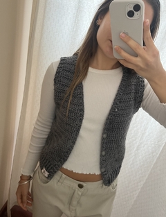 Chaleco tipo sastrero lana gris - comprar online