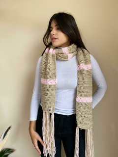 Bufandon beige y rosa - tienda online