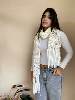 Bufanda blanco marfil