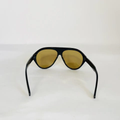 Óculos de Sol Vincex Aviador Oversized — Flat Top Preto | Lente Amarela Âmbar | Unissex - loja online