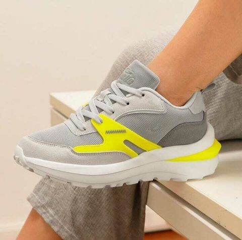 ZAPATILLA GAELLE 480 GRIS/VERDE LIMA