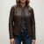 Jaqueta de Couro Legítimo Natural Feminina Marrom Café em Patchwork - comprar online
